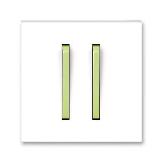 Kryt spínače s dvěma páčkami, (3559M-A00652 42) (ABB,  Neo®, bílá / ledová zelená)