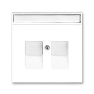 Kryt zásuvky datové a komunikační, s clonkami, 5014M-A11018 01, ABB,  Neo®, bílá / ledová bílá (ABB,  Neo®, bílá / ledová bílá)
