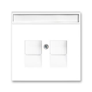 Kryt zásuvky datové a komunikační, s clonkami, 5014M-A11018 03, ABB,  Neo®, bílá / bílá (ABB,  Neo®, bílá / bílá)