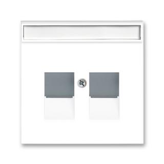 Kryt zásuvky datové a komunikační, s clonkami, 5014M-A11018 44, ABB,  Neo®, bílá / ledová šedá - SKLADEM 4 KS (ABB,  Neo®, bílá / ledová šedá)