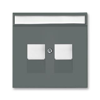 Kryt zásuvky datové a komunikační, s clonkami, 5014M-A11018 61, ABB,  Neo®, grafitová / ledová bílá (ABB,  Neo®, grafitová / ledová bílá)