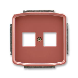 Kryt zásuvky komunikační a reproduktorové, se dvěma otvory, 5014A-A02018 R2, ABB (ABB, Tango, vřesová červená)