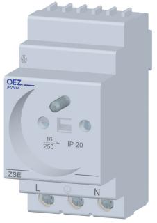 OEZ Soklová zásuvka ZSE-06, In 16 A, Ue AC 230 V 37291