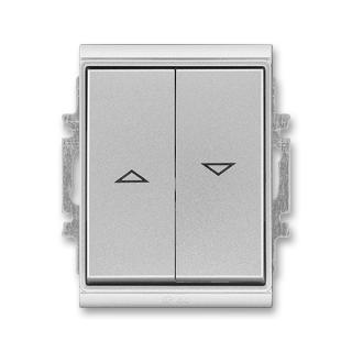 Ovládač žaluziový, řazení 1/0+1/0 s blokováním, IP 44, 3558E-A88943 08, ABB, Time®, titanová (ABB, Time®, titanová)