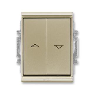 Ovládač žaluziový, řazení 1/0+1/0 s blokováním, IP 44, 3558E-A88943 33, ABB, Time®, šampaňská (ABB, Time®, šampaňská)