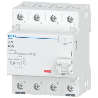Proudový chránič OEZ - LFN-63-4-030A, 10kA, (42453)