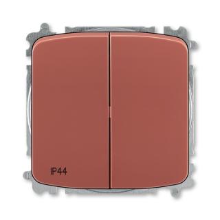Spínač IP 44, řazení 6+6 (6+1), 3559A-A52940 R2, ABB, Tango, vřesová červená (ABB, Tango, vřesová červená)