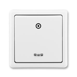 Spínač (ovládač) řazení 1/0S, Ovládač zapínací se signalizační doutnavkou, 3553-91289 B1, ABB, Classic, bílá (ABB, Classic, bílá)
