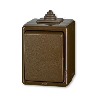 Spínač řazení 1/0 (ovládač), IP 44, 3553-80929 H, ABB, Praktik, hnědá (ABB, Praktik, hnědá)