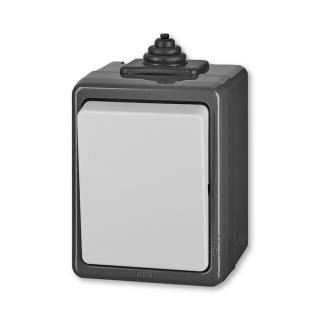 Spínač řazení 1/0 (ovládač), IP 44, 3553-80929 S, ABB, Praktik, šedá (ABB, Praktik, šedá)