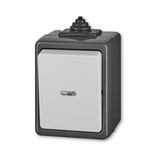Spínač řazení 1/0So, 1/0S (ovládač), IP 44, 3553-91922 S, ABB, Praktik, šedá (ABB, Praktik, šedá)