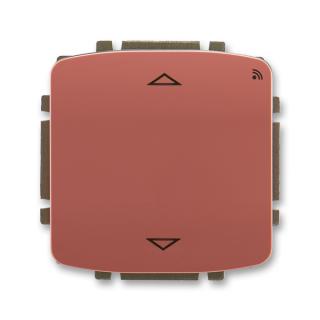 Spínač žaluziový s krátkocestným ovladačem, s přijímačem RF, 3299A-A33108 R2, ABB, Tango, vřesová červená (ABB, Tango, vřesová červená)