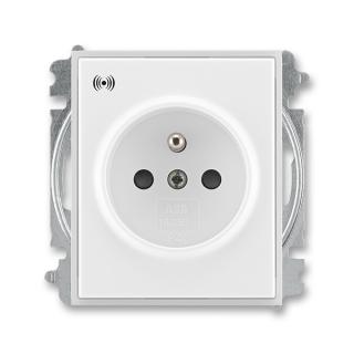 Zásuvka bezšroubová s ochranou před přepětím, 5589E-A02357 01, ABB, Time®, Element®, bílá / ledová bílá (ABB, Time®, Element®, bílá / ledová bílá)