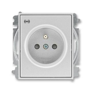 Zásuvka bezšroubová s ochranou před přepětím, 5589E-A02357 08, ABB, Time®, Time® Arbo, titanová (ABB, Time®, Time® Arbo, titanová)