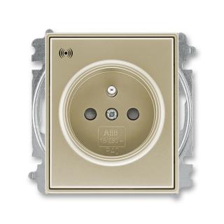 Zásuvka bezšroubová s ochranou před přepětím, 5589E-A02357 33, ABB, Time®, Time® Arbo, šampaňská (ABB, Time®, Time® Arbo, šampaňská)