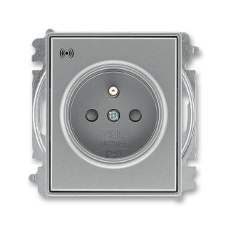 Zásuvka bezšroubová s ochranou před přepětím, (5589E-A02357 36) (ABB, Time®, Time® Arbo, ocelová)