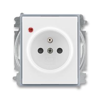 Zásuvka bezšroubová s ochranou před přepětím, 5599E-A02357 04, ABB, Element, bílá / ledová šedá (ABB, Element, bílá / ledová šedá)