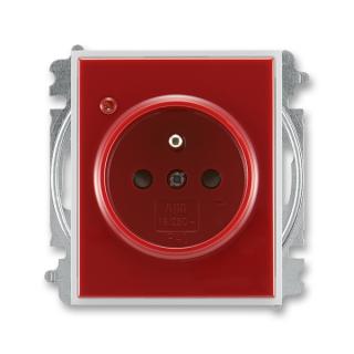 Zásuvka bezšroubová s ochranou před přepětím, 5599E-A02357 10, ABB, Time®, Element®, karmínová / ledová bílá (ABB, Time®, Element®, karmínová / ledová bílá)