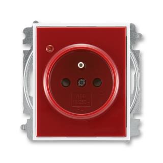 Zásuvka bezšroubová s ochranou před přepětím, 5599E-A02357 13, ABB, Time®, Element®, karmínová / bílá (ABB, Time®, Element®, karmínová / bílá)