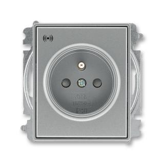 Zásuvka bezšroubová s ochranou před přepětím, 5599E-A02357 36, ABB, Time®, Time® Arbo, ocelová (ABB, Time®, Time® Arbo, ocelová)