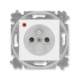 Zásuvka bezšroubová s ochranou před přepětím, 5599H-A02357 01, ABB, Levit®, bílá / ledová bílá (ABB, Levit®, bílá / ledová bílá)