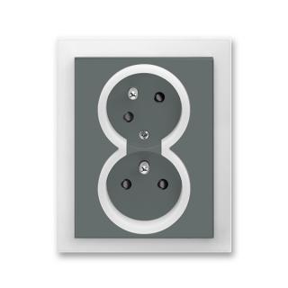 Zásuvka dvojnásobná, 5513M-C02357 61, ABB,  Neo®, grafitová / ledová bílá (ABB,  Neo®, grafitová / ledová bílá)