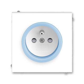 Zásuvka jednonásobná 5519M-A02357 41, ABB,  Neo®, bílá / ledová modrá (ABB,  Neo®, bílá / ledová modrá)