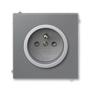 Zásuvka jednonásobná 5519M-A02357 73, ABB, Neo® Tech, ocelová / titanová (ABB, Neo® Tech, ocelová / titanová)