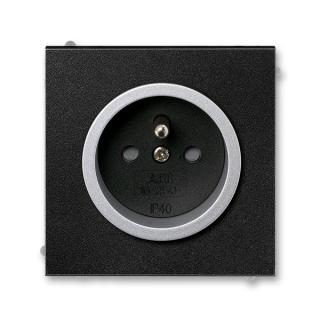 Zásuvka jednonásobná 5519M-A02357 74, ABB, Neo® Tech, onyx / titanová (ABB, Neo® Tech, onyx / titanová)