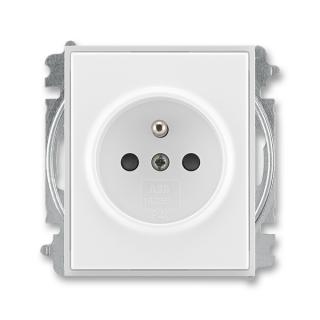 Zásuvka jednonásobná bezšroubová, s clonkami, 5519E-A02357 01, ABB, Time®, Element®, bílá / ledová bílá (ABB, Time®, Element®, bílá / ledová bílá)