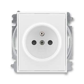 Zásuvka jednonásobná bezšroubová, s clonkami, 5519E-A02357 03, ABB, Time®, Element®, bílá / bílá (ABB, Time®, Element®, bílá / bílá)