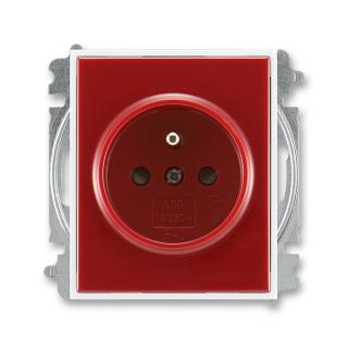 Zásuvka jednonásobná bezšroubová, s clonkami, 5519E-A02357 13, ABB, Time®, Element®, karmínová / bílá (ABB, Time®, Element®, karmínová / bílá)