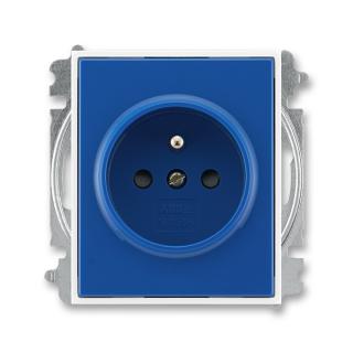 Zásuvka jednonásobná bezšroubová, s clonkami, 5519E-A02357 14, ABB (ABB, Time®, Element®, modrá / bílá)