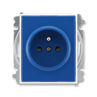Zásuvka jednonásobná bezšroubová, s clonkami, 5519E-A02357 14, ABB, Time®, Element®, modrá / bílá (ABB, Time®, Element®, modrá / bílá)