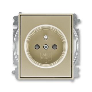 Zásuvka jednonásobná bezšroubová, s clonkami, 5519E-A02357 33, ABB, Time®, Time® Arbo, šampaňská (ABB, Time®, Time® Arbo, šampaňská)