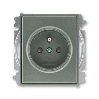 Zásuvka jednonásobná bezšroubová, s clonkami, 5519E-A02357 34, ABB, Time®, Time® Arbo, antracitová (ABB, Time®, Time® Arbo, antracitová)