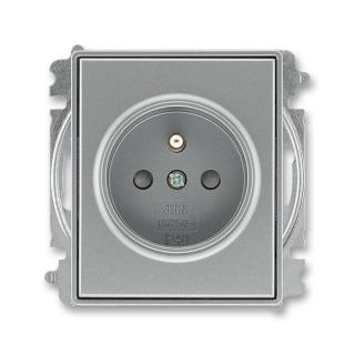 Zásuvka jednonásobná bezšroubová, s clonkami, 5519E-A02357 36, ABB, Time®, Time® Arbo, ocelová (ABB, Time®, Time® Arbo, ocelová)