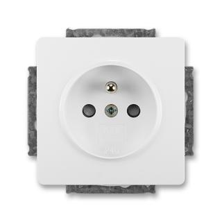 Zásuvka jednonásobná, clonky, 5518G-A02359 B1, ABB, Swing®, Swing®L, jasně bílá (ABB, Swing®, Swing®L, jasně bílá)