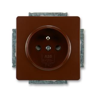 Zásuvka jednonásobná, clonky, 5518G-A02359 H1, ABB, Swing®, Swing®L, hnědá (ABB, Swing®, Swing®L, hnědá)