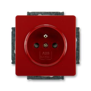 Zásuvka jednonásobná, clonky, 5518G-A02359 R1, ABB, Swing®, Swing®L, karmínová (ABB, Swing®, Swing®L, karmínová)