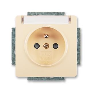 Zásuvka jednonásobná, clonky, popisové pole, 5518G-A02352 C1, ABB, Swing®, Swing®L, krémová (ABB, Swing®, Swing®L, krémová)