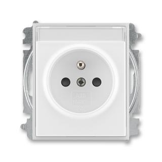 Zásuvka jednonásobná s clonkami, s popisovým polem, 5519E-A02352 01, ABB, Time®, Element®, bílá / ledová bílá (ABB, Time®, Element®, bílá / ledová bílá)