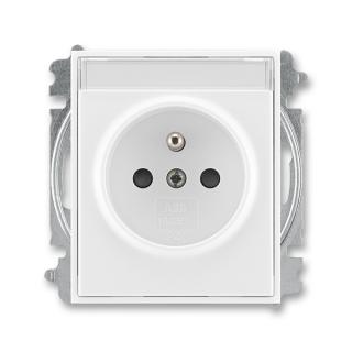 Zásuvka jednonásobná s clonkami, s popisovým polem, 5519E-A02352 03, ABB, Time®, Element®, bílá / bílá (ABB, Time®, Element®, bílá / bílá)