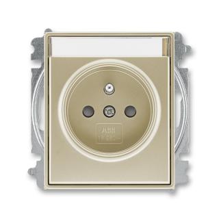 Zásuvka jednonásobná s clonkami, s popisovým polem, 5519E-A02352 33, ABB, Time®, Time® Arbo, šampaňská (ABB, Time®, Time® Arbo, šampaňská)
