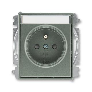 Zásuvka jednonásobná s clonkami, s popisovým polem, 5519E-A02352 34, ABB, Time®, Time® Arbo, antracitová (ABB, Time®, Time® Arbo, antracitová)
