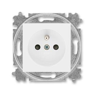Zásuvka jednonásobná s ochranným kolíkem, s clonkami, 5519H-A02357 03, ABB, Levit®, bílá / bílá (ABB, Levit®, bílá / bílá)