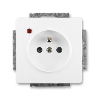 Zásuvka jednonásobná, s ochranou před přepětím, 5598G-A02349 B1, ABB, Swing®, Swing®L, jasně bílá (ABB, Swing®, Swing®L, jasně bílá)