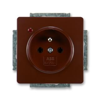 Zásuvka jednonásobná, s ochranou před přepětím, 5598G-A02349 H1, ABB, Swing®, Swing®L, hnědá (ABB, Swing®, Swing®L, hnědá)