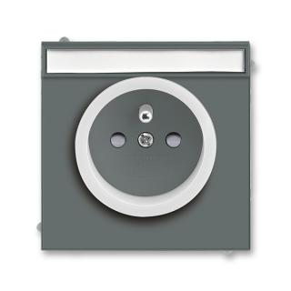 Zásuvka jednonásobná, s popisovým polem 5519M-A02352 61, ABB,  Neo®, grafitová / ledová bílá (ABB,  Neo®, grafitová / ledová bílá)