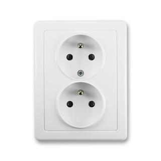 Zásuvka kompletní dvojnásobná, 5512G-C02349 B1, ABB, Swing®, jasně bílá (ABB, Swing®, jasně bílá)